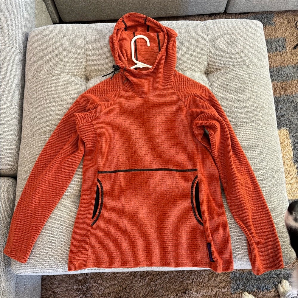 Melanzana Micro Grid Hoodie Women’s Small Burnt Carrot